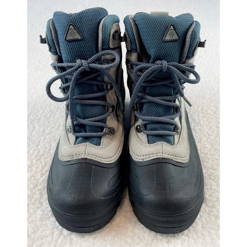 COLUMBIA • Blue/Grey Thermolite Water Resistant Cascadian Summit Winter Boots, 8 - Picture 2 of 16